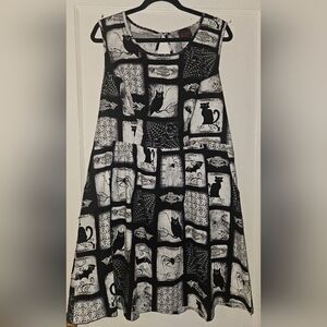 Retrolicious Black and White Halloween Creatures Dress
